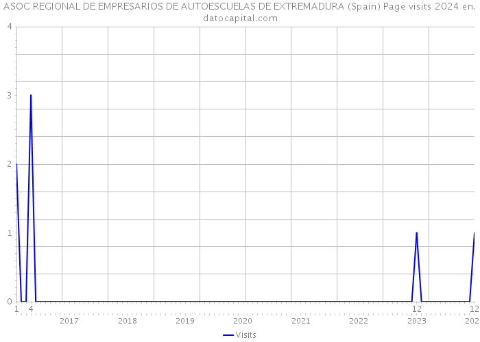 ASOC REGIONAL DE EMPRESARIOS DE AUTOESCUELAS DE EXTREMADURA (Spain) Page visits 2024 