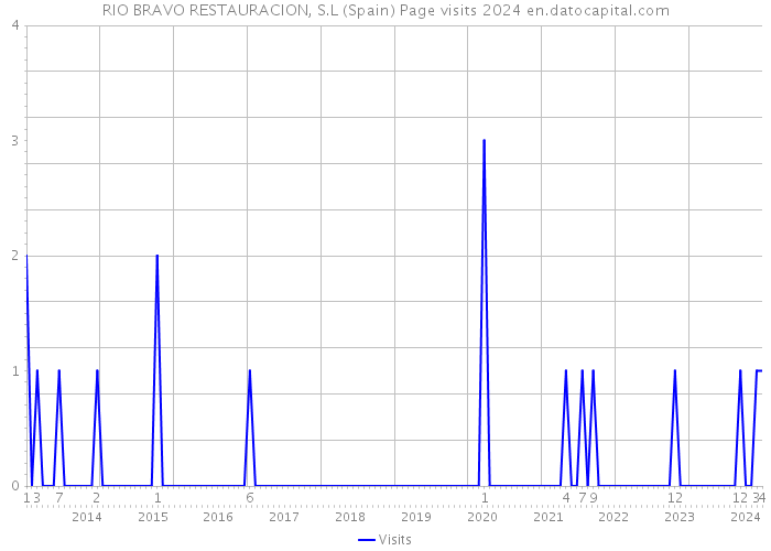 RIO BRAVO RESTAURACION, S.L (Spain) Page visits 2024 