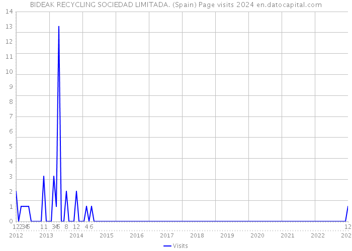 BIDEAK RECYCLING SOCIEDAD LIMITADA. (Spain) Page visits 2024 