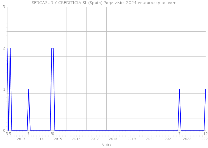 SERCASUR Y CREDITICIA SL (Spain) Page visits 2024 