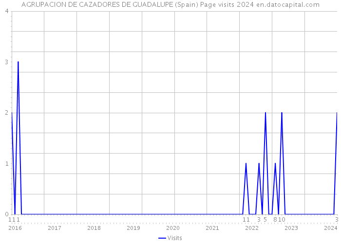 AGRUPACION DE CAZADORES DE GUADALUPE (Spain) Page visits 2024 