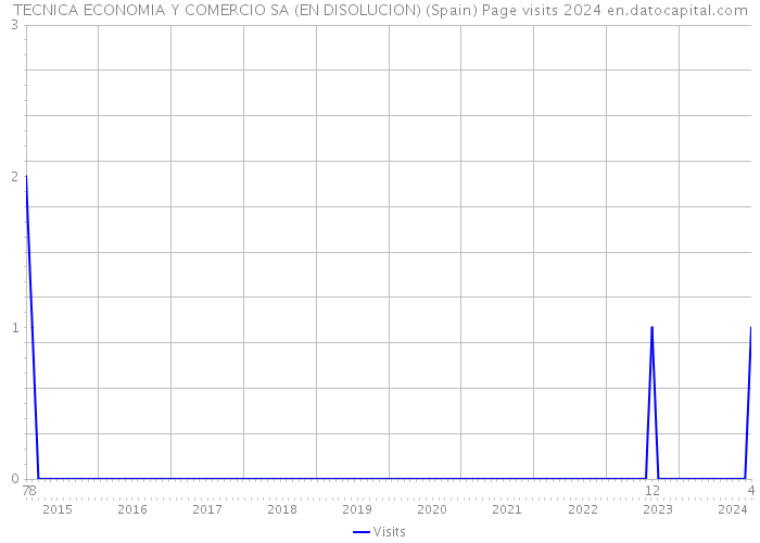 TECNICA ECONOMIA Y COMERCIO SA (EN DISOLUCION) (Spain) Page visits 2024 