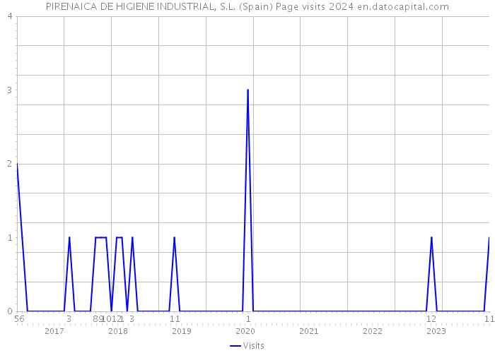 PIRENAICA DE HIGIENE INDUSTRIAL, S.L. (Spain) Page visits 2024 