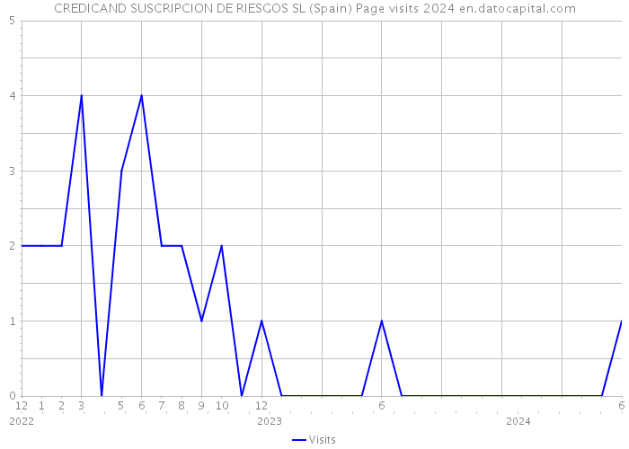 CREDICAND SUSCRIPCION DE RIESGOS SL (Spain) Page visits 2024 