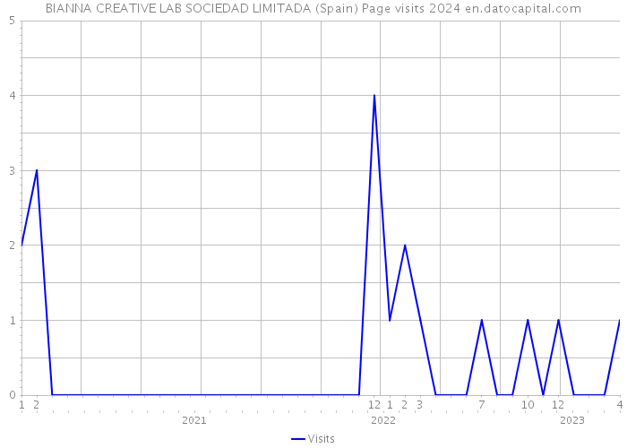 BIANNA CREATIVE LAB SOCIEDAD LIMITADA (Spain) Page visits 2024 