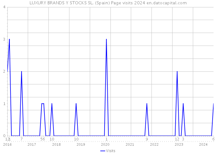 LUXURY BRANDS Y STOCKS SL. (Spain) Page visits 2024 