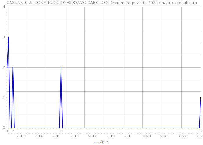CASUAN S. A. CONSTRUCCIONES BRAVO CABELLO S. (Spain) Page visits 2024 