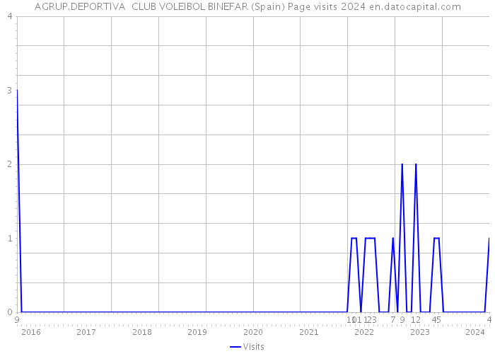 AGRUP.DEPORTIVA CLUB VOLEIBOL BINEFAR (Spain) Page visits 2024 