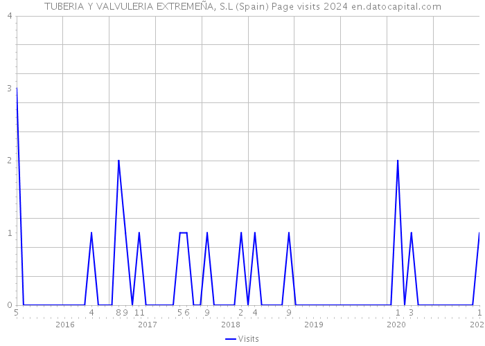 TUBERIA Y VALVULERIA EXTREMEÑA, S.L (Spain) Page visits 2024 