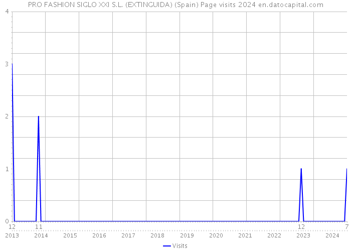 PRO FASHION SIGLO XXI S.L. (EXTINGUIDA) (Spain) Page visits 2024 