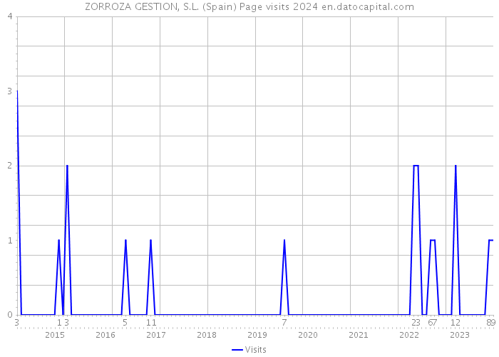ZORROZA GESTION, S.L. (Spain) Page visits 2024 