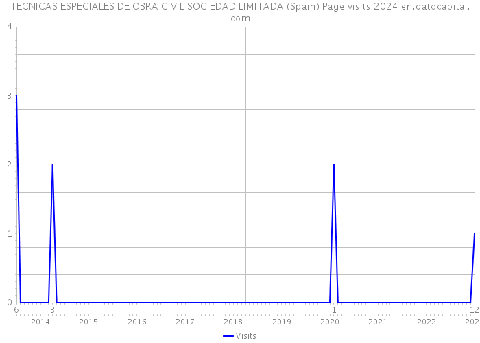 TECNICAS ESPECIALES DE OBRA CIVIL SOCIEDAD LIMITADA (Spain) Page visits 2024 
