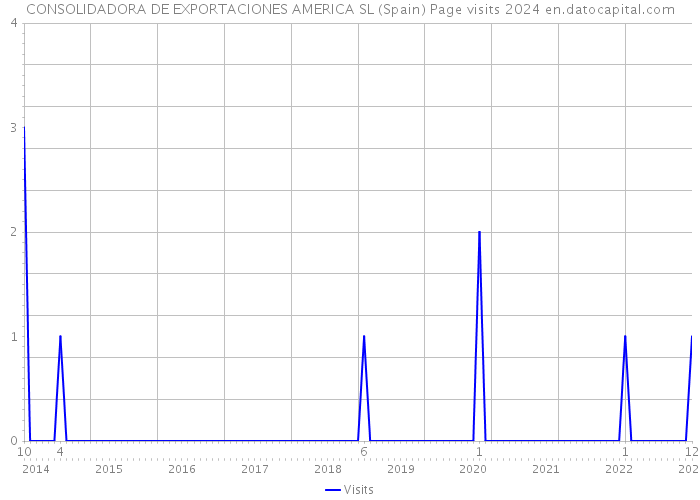 CONSOLIDADORA DE EXPORTACIONES AMERICA SL (Spain) Page visits 2024 