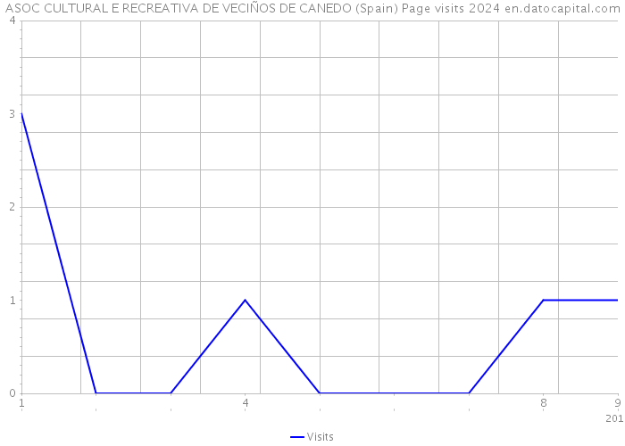 ASOC CULTURAL E RECREATIVA DE VECIÑOS DE CANEDO (Spain) Page visits 2024 