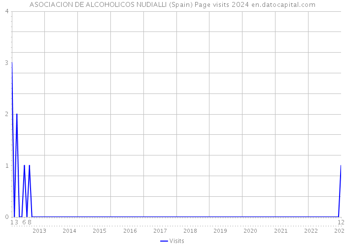 ASOCIACION DE ALCOHOLICOS NUDIALLI (Spain) Page visits 2024 