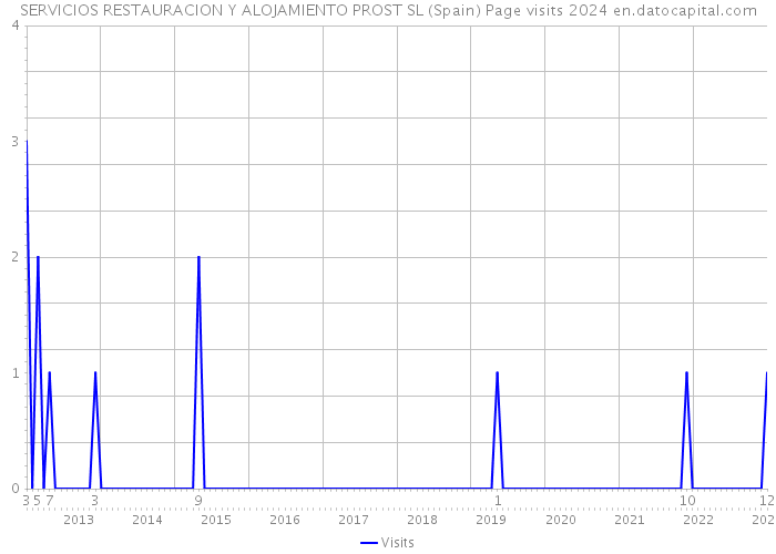 SERVICIOS RESTAURACION Y ALOJAMIENTO PROST SL (Spain) Page visits 2024 