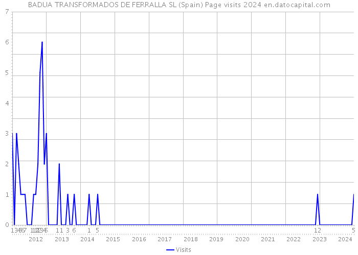 BADUA TRANSFORMADOS DE FERRALLA SL (Spain) Page visits 2024 