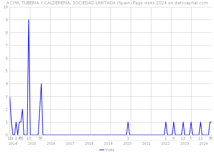 ACYM, TUBERIA Y CALDERERIA, SOCIEDAD LIMITADA (Spain) Page visits 2024 