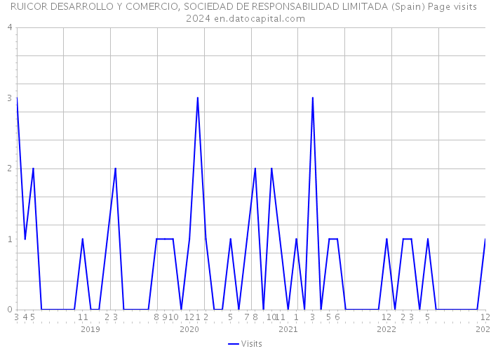 RUICOR DESARROLLO Y COMERCIO, SOCIEDAD DE RESPONSABILIDAD LIMITADA (Spain) Page visits 2024 