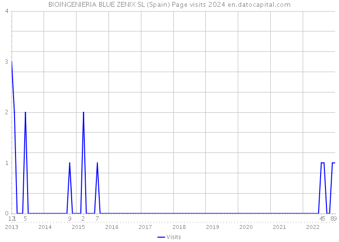 BIOINGENIERIA BLUE ZENIX SL (Spain) Page visits 2024 