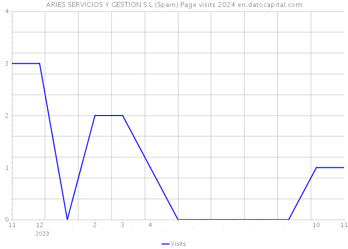 ARIES SERVICIOS Y GESTION S.L (Spain) Page visits 2024 