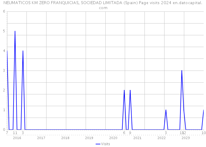 NEUMATICOS KM ZERO FRANQUICIAS, SOCIEDAD LIMITADA (Spain) Page visits 2024 