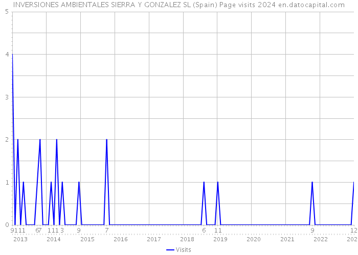 INVERSIONES AMBIENTALES SIERRA Y GONZALEZ SL (Spain) Page visits 2024 
