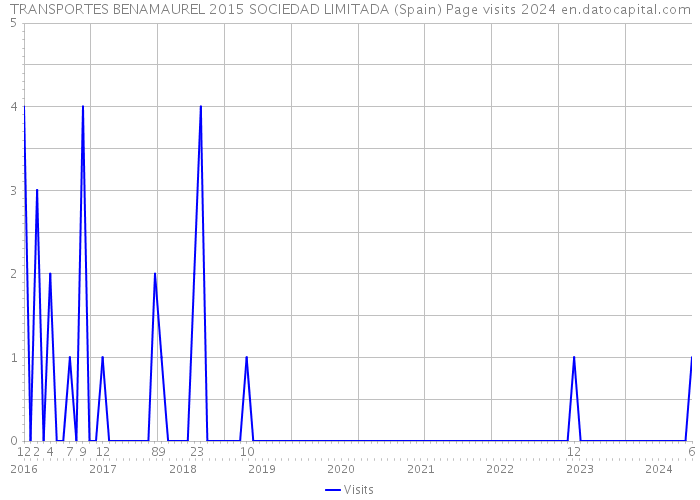 TRANSPORTES BENAMAUREL 2015 SOCIEDAD LIMITADA (Spain) Page visits 2024 