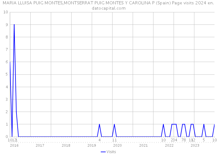 MARIA LLUISA PUIG MONTES,MONTSERRAT PUIG MONTES Y CAROLINA P (Spain) Page visits 2024 