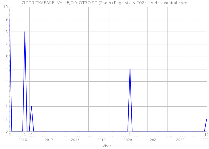 ZIGOR TXABARRI VALLEJO Y OTRO SC (Spain) Page visits 2024 