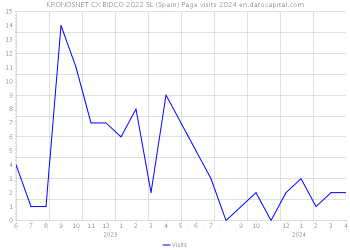 KRONOSNET CX BIDCO 2022 SL (Spain) Page visits 2024 