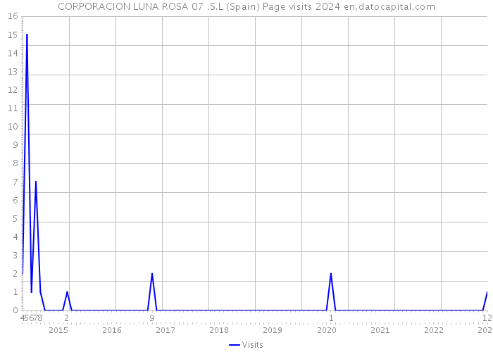 CORPORACION LUNA ROSA 07 .S.L (Spain) Page visits 2024 