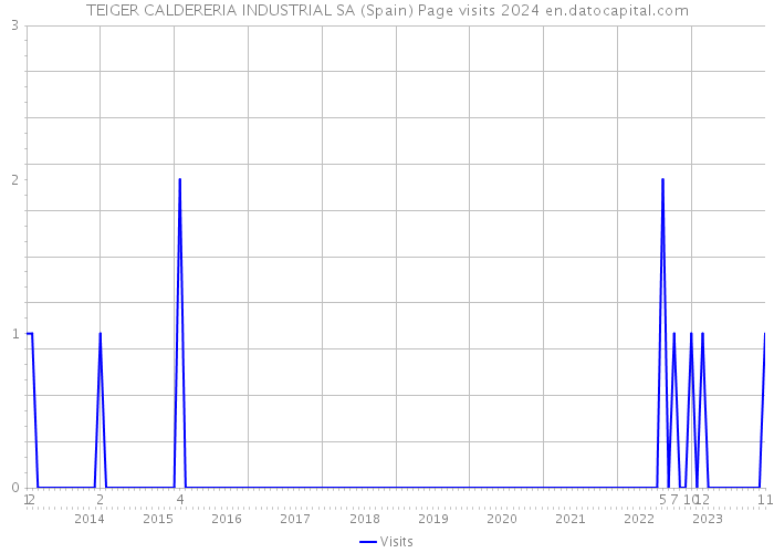 TEIGER CALDERERIA INDUSTRIAL SA (Spain) Page visits 2024 