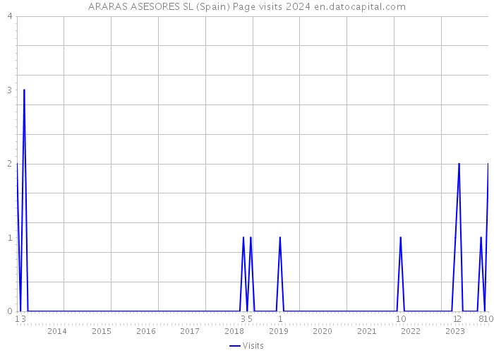ARARAS ASESORES SL (Spain) Page visits 2024 