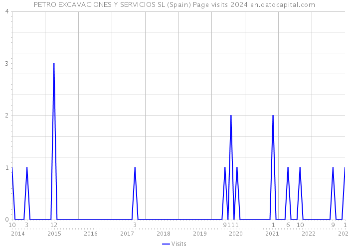 PETRO EXCAVACIONES Y SERVICIOS SL (Spain) Page visits 2024 