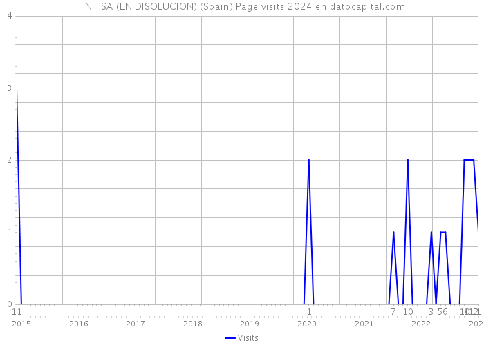 TNT SA (EN DISOLUCION) (Spain) Page visits 2024 