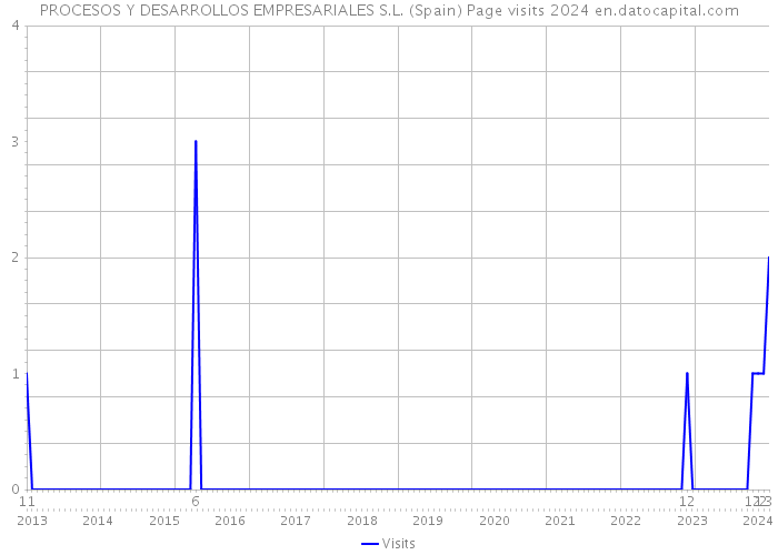 PROCESOS Y DESARROLLOS EMPRESARIALES S.L. (Spain) Page visits 2024 