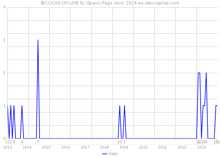 BICOCAS ON LINE SL (Spain) Page visits 2024 