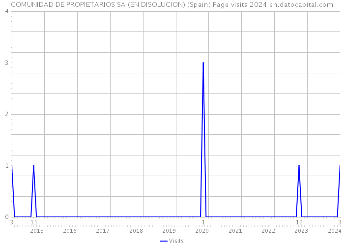 COMUNIDAD DE PROPIETARIOS SA (EN DISOLUCION) (Spain) Page visits 2024 