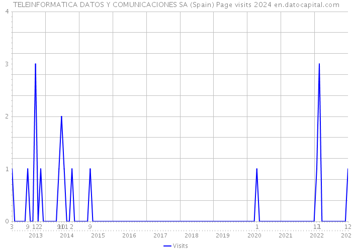 TELEINFORMATICA DATOS Y COMUNICACIONES SA (Spain) Page visits 2024 