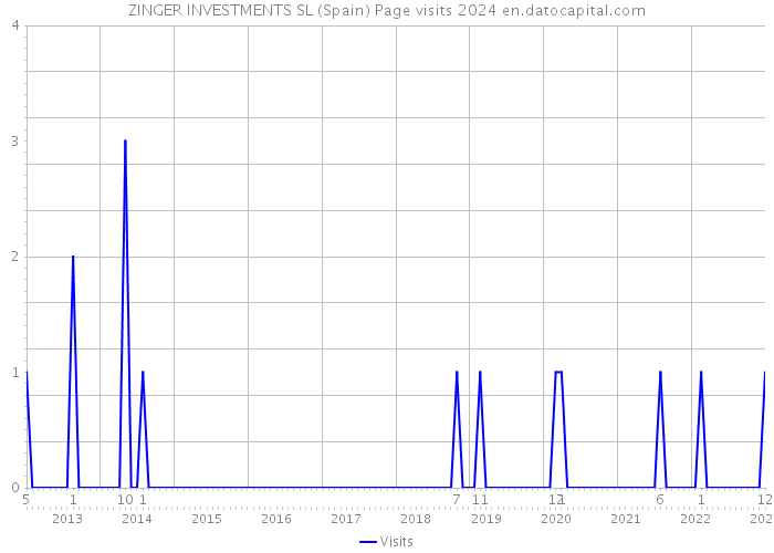 ZINGER INVESTMENTS SL (Spain) Page visits 2024 