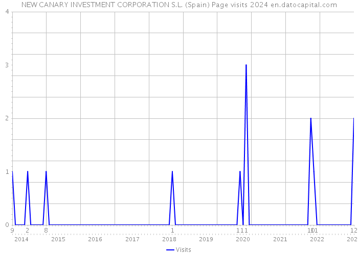 NEW CANARY INVESTMENT CORPORATION S.L. (Spain) Page visits 2024 