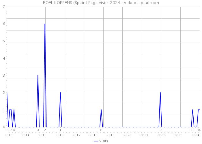 ROEL KOPPENS (Spain) Page visits 2024 