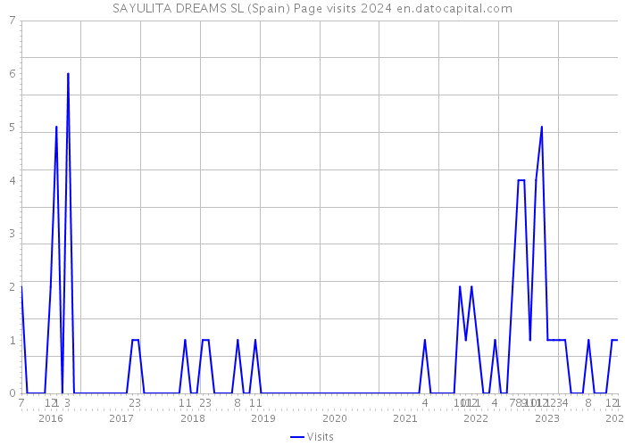 SAYULITA DREAMS SL (Spain) Page visits 2024 