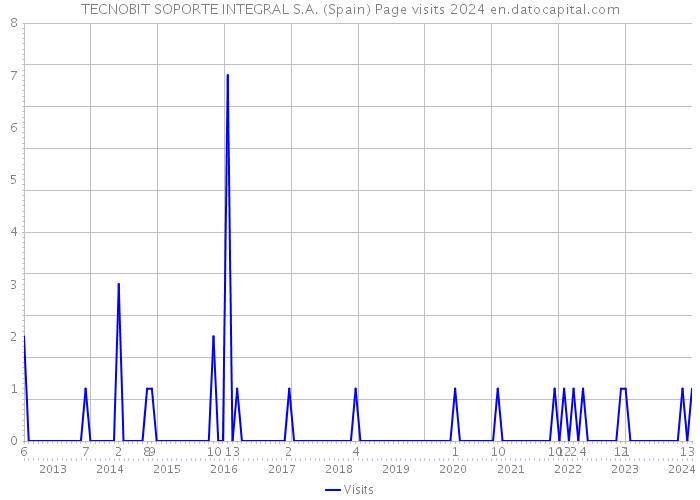 TECNOBIT SOPORTE INTEGRAL S.A. (Spain) Page visits 2024 